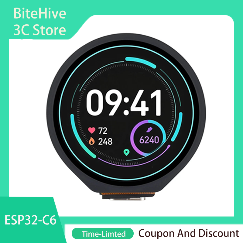Waveshare Esp32 - لوحة تطوير شاشة LCD مقاس 1.28