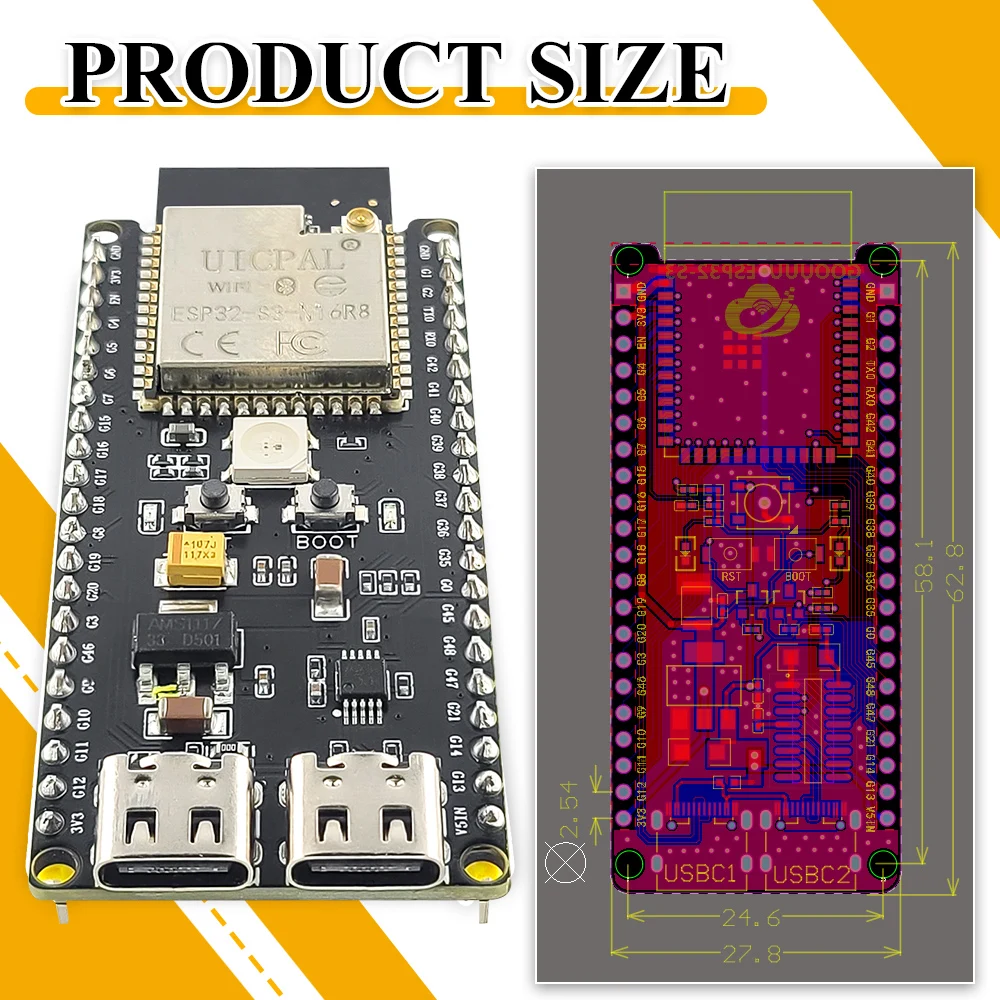 مجموعة لوحة التطوير ESP32-S3-D - مراجعة Esp32 S3 Devkitc 1 وسعره
