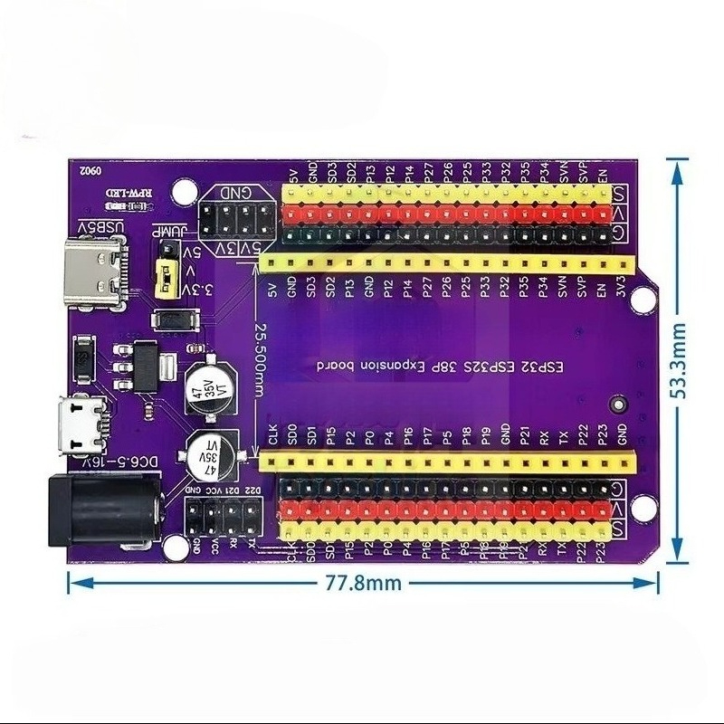 لوحة توسعة بنفسجية 38 دبوس لـ  - مراجعة Nodemcu 32S وسعره
