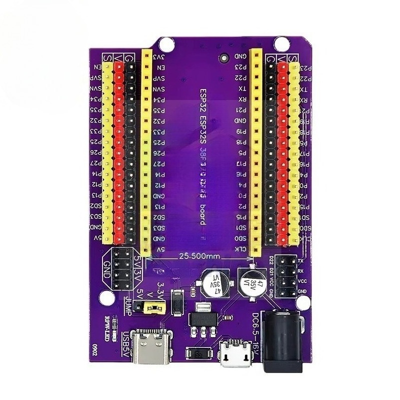 لوحة توسعة بنفسجية 38 دبوس لـ  - مراجعة Nodemcu 32S وسعره